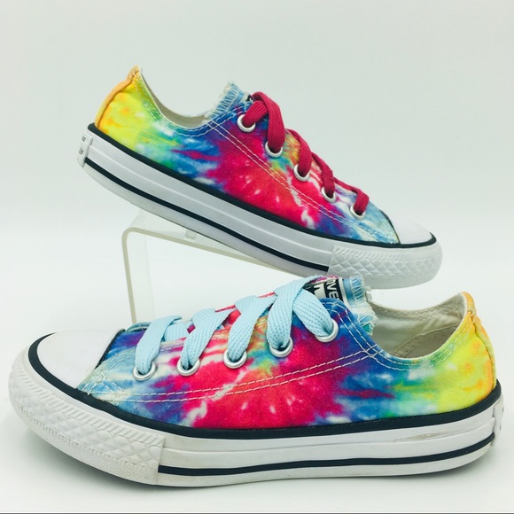 Converse Rainbow Tie Dye Low Tops Girls' Size 12